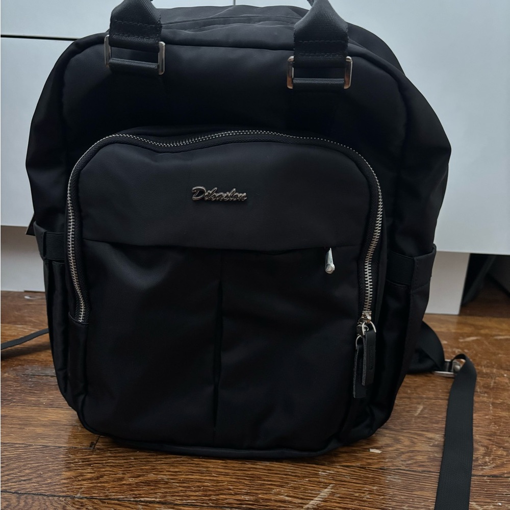 Black Dikaslon Diaper Backpack